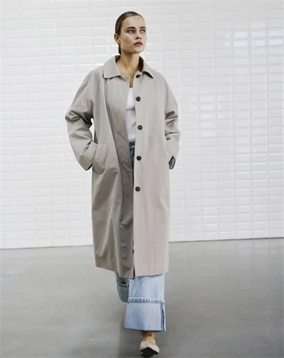 Withblack - WBLPaola Midi CarCoat Frakke - Grey sand